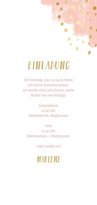 Einladung zur Kommunion Foto & wählbare Farbecken 3