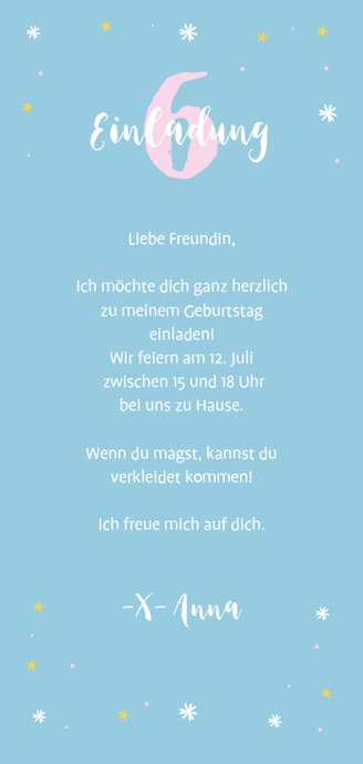 Einladungskarte Kindergeburtstag Unicorns forever Rückseite