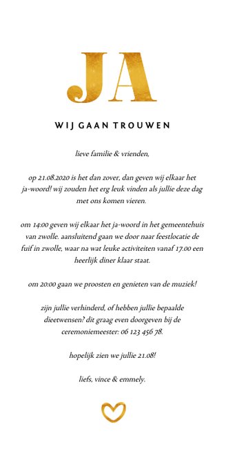 fotokaart en gouden ja langwerpig Achterkant