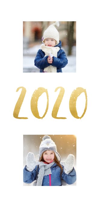 fotokaart nieuwjaars met fotocollage en jaartal 2020 2