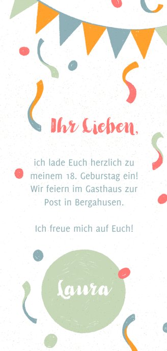 Fröhliche Geburtstagseinladung mit Konfetti 3