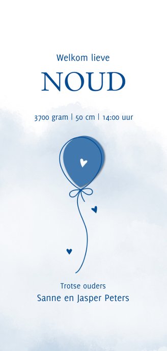 Geboorte Ballon op waterverf achtergrond blauw 3