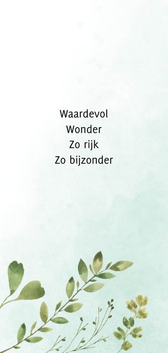 Geboortekaart groen watercolor 2