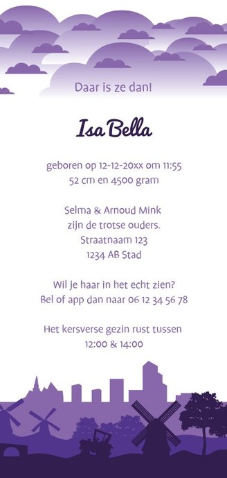 Geboortekaart voor tech savvy ouders Achterkant