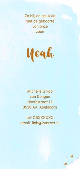 Geboortekaartje aquarel ballonnen jongen 3