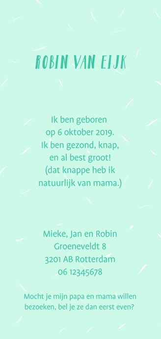 Geboortekaartje baby vos 3