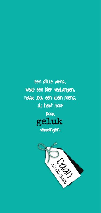 Geboortekaartje hallo, lieve baby 2