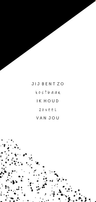 Geboortekaartje langwerpig met spetters geometrisch 2