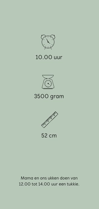 Geboortekaartje meisje foto veertjes mint 2