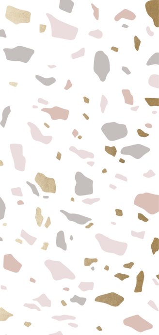 Geboortekaartje met Terrazzo-look en vierkant vlak meisje 2