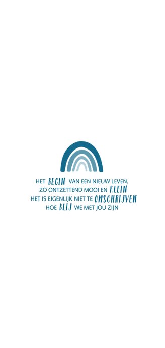 Geboortekaartje regenboog jongen blauw 2
