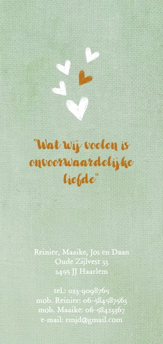 Geboren aquarel grijsgroen hartjes 2