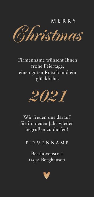 Geschäftliche Weihnachtskarte bronze Tupfen und Fotos Rückseite