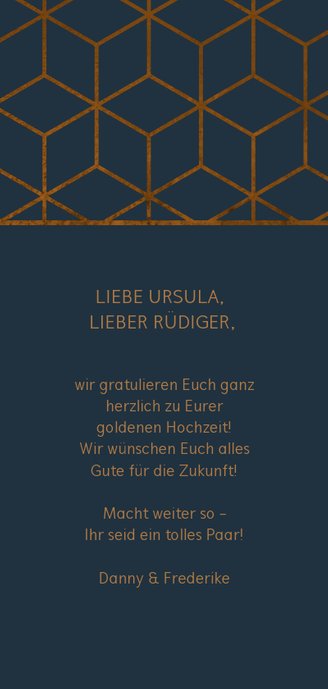 Glückwunschkarte Goldene Hochzeit geometrisch 3