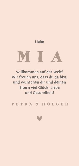 Glückwunschkarte zur Geburt Giraffe rosa Willkommen 3