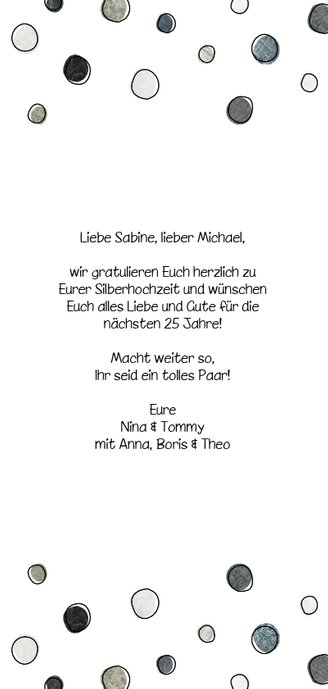 Glückwunschkarte zur Silberhochzeit grau Konfetti 3