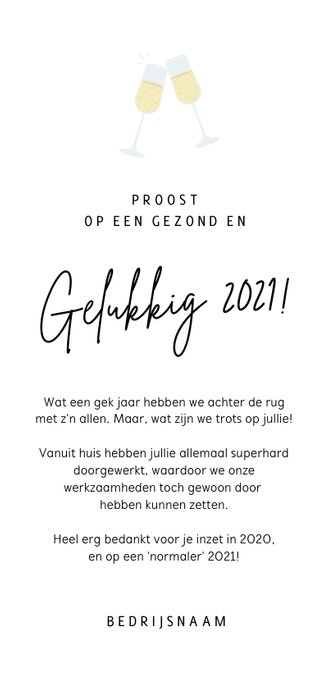 Grappige nieuwjaarskaart champagne - knallen in 2021 3