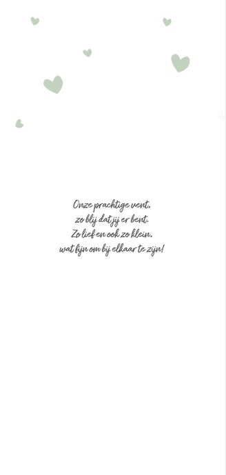 Groen kaartje met witte hartjes 2