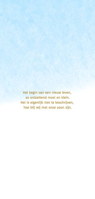 Hallo kaart langwerpig waterverf blauw - DH 2