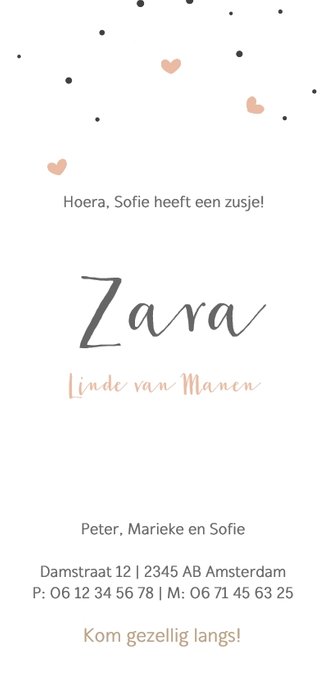 Hartjes en fotolabel Achterkant
