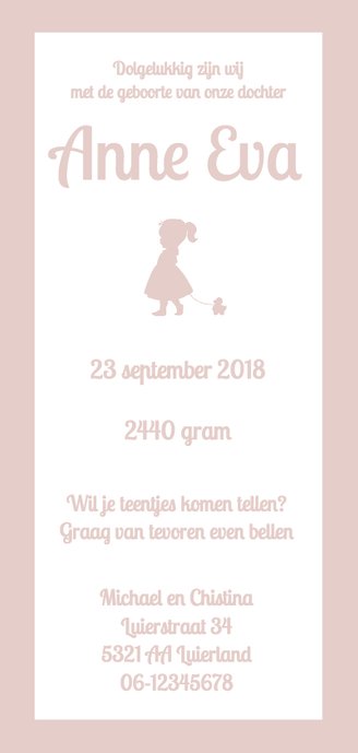 hip silhouet kaartje Achterkant