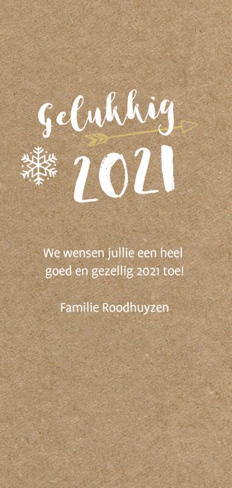 Hippe langwerpige nieuwjaarskaart 2021 met grote foto 3