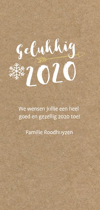 Hippe langwerpige nieuwjaarskaart met grote foto 3