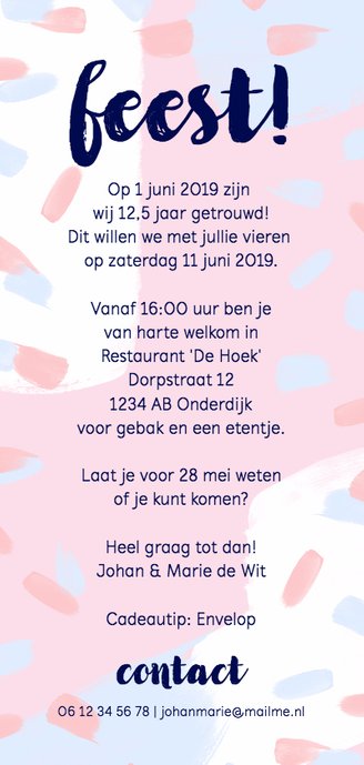 Jubileum 12,5 jaar eighties pastel Achterkant