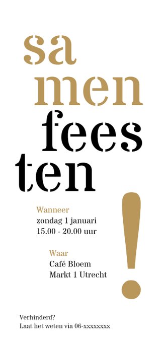 Jubileum 25 huwelijk typografisch Achterkant
