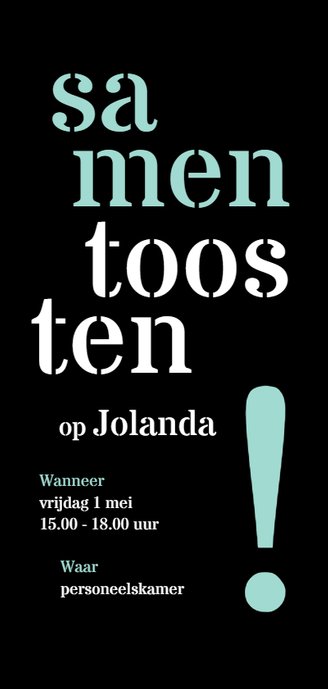Jubileum 25 medewerker typografisch Achterkant