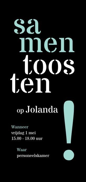 Jubileum 25 medewerker typografisch Achterkant