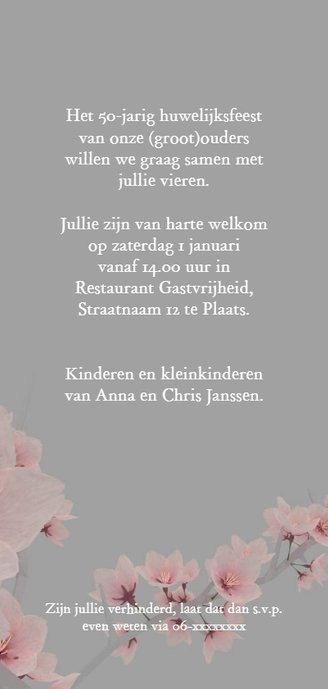 Jubileum 50 jaar getrouwd bloem 3