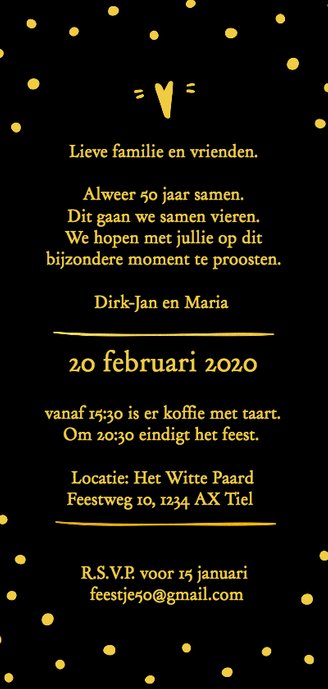 Jubileum - 50 jaar getrouwd langwerpig Achterkant