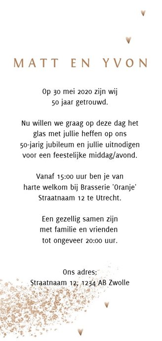 Jubileum vijftig glitterpoeder Achterkant