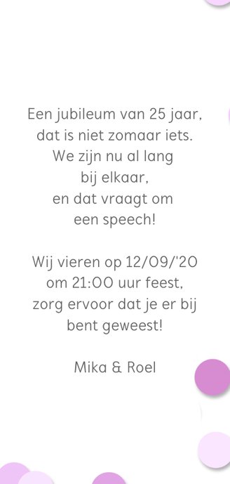 Jubileumfeest label en confetti 3