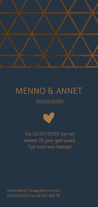 Jubileumkaart 25 jaar geometrisch patroon 2