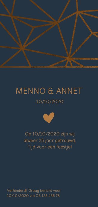 Jubileumkaart 40 jaar geometrisch patroon 2