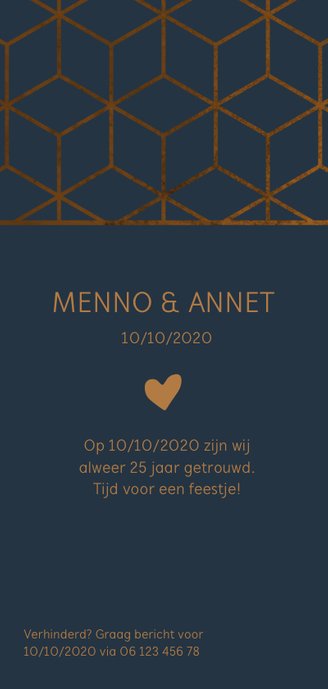 Jubileumkaart 50 jaar geometrisch patroon 2