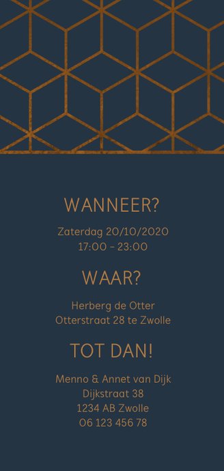 Jubileumkaart 50 jaar geometrisch patroon 3