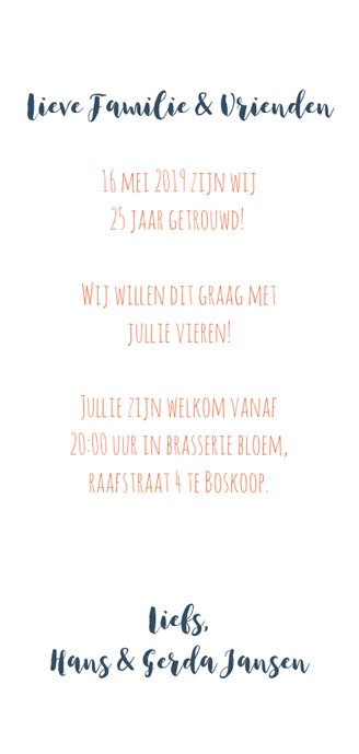 jubileumkaart bloemen abstract trots 3