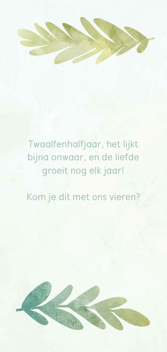 Jubileumkaart botanisch 12,5 jaar 2