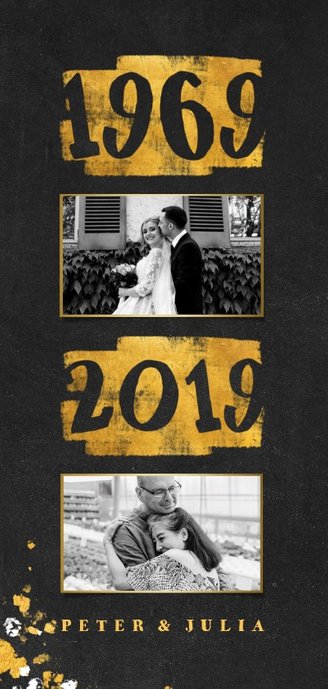 Jubileumkaart goudlook 1969/2019 met foto 2
