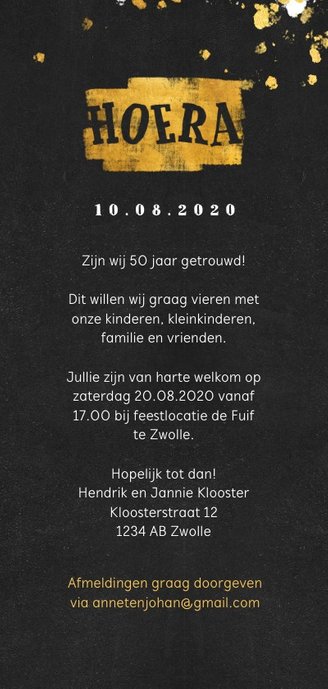 Jubileumkaart goudlook 1969/2019 met foto 3