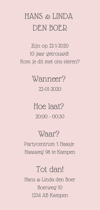 Jubileumkaart 'Let's celebrate 10 years of love' met stippen 3