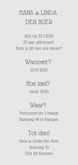 Jubileumkaart 'Let's celebrate 25 years of love' met stippen 3