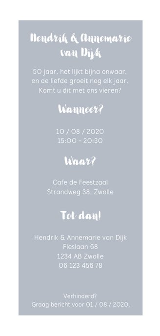 Jubileumkaart met foto's en vierkant vlak met jubileumjaar 3