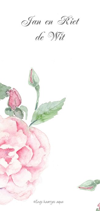 Jubileumkaart romantische roos 2