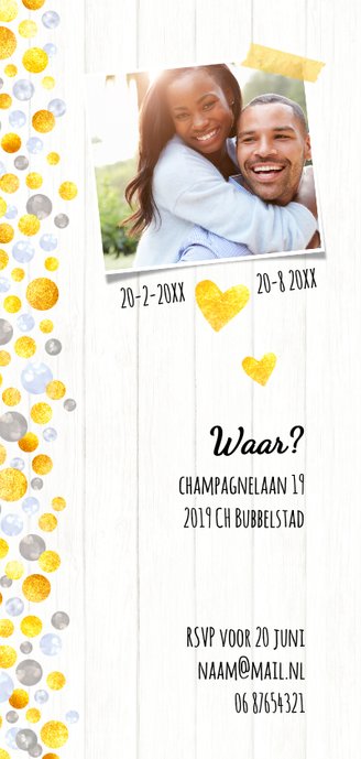 Jubileumkaart uitnodiging champagne 2