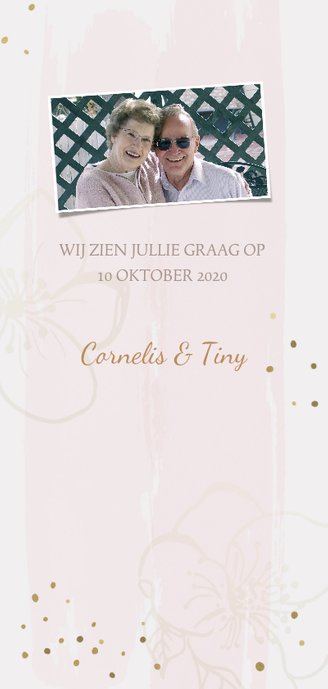 Jubileumkaart zeshoek goudlook Achterkant