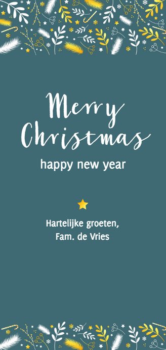Kerst - Gouden rendier Achterkant
